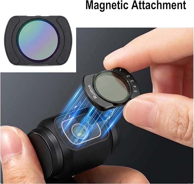 4-Pack Magnetic Filter Set for DJI Osmo Pocket 4/3, Includes ND2-32 Variable ND - Image 2