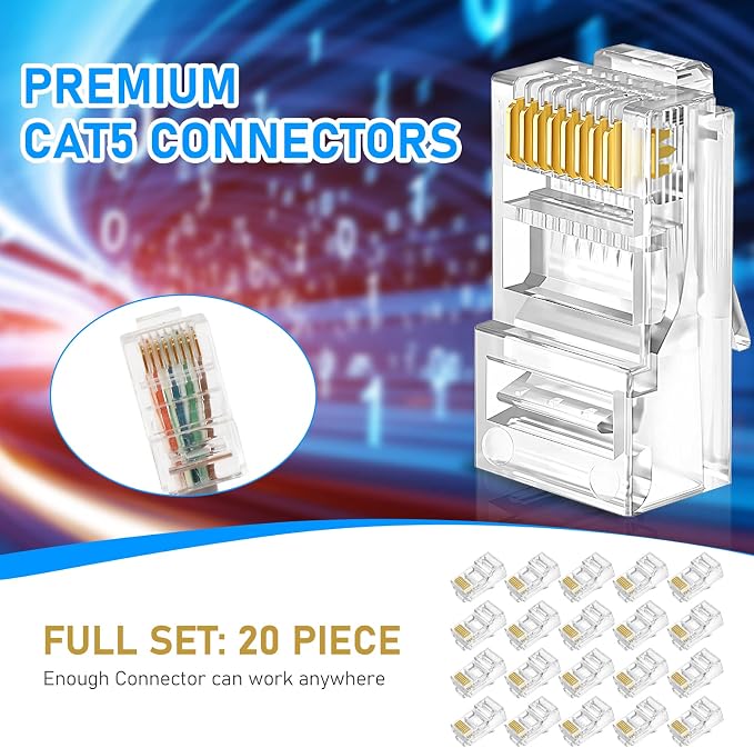 RJ45 Crimp Tool Kit for Cat5 Cat5e Cat6, Ethernet Crimper Toolkit - Image 5