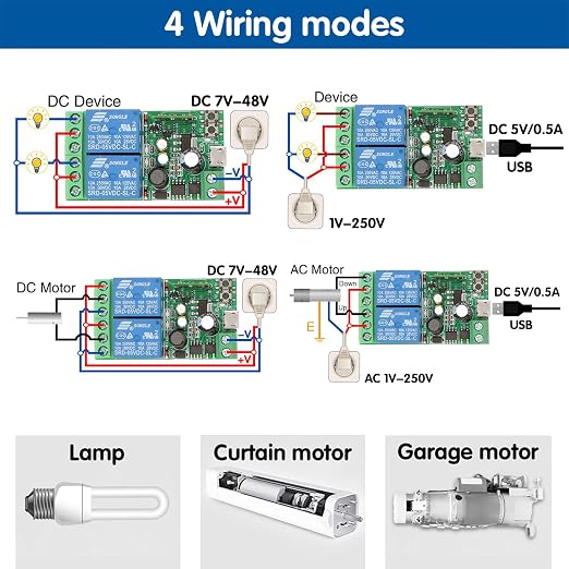 DieseRC 2 Channels WiFi Smart Switch, DC 5V 12V 24V 36V Passive Output Relay - Image 7