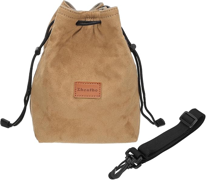 PATIKIL Camera Lens Pouch, M Size Drawstring Lens Case Flannel Camera Lens by PATIKIL