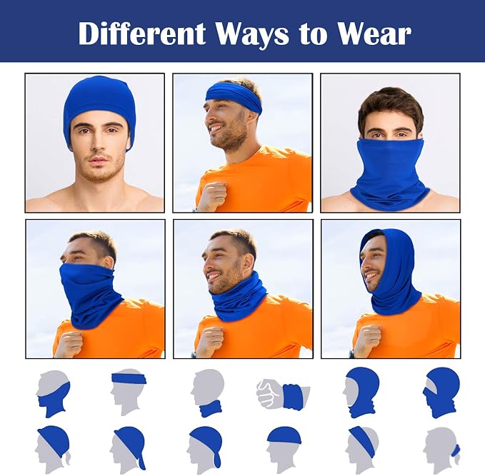 Geyoga 6 Pieces Summer UV Protection Cooling Neck Gaiter Face Clothing Neck - Image 3