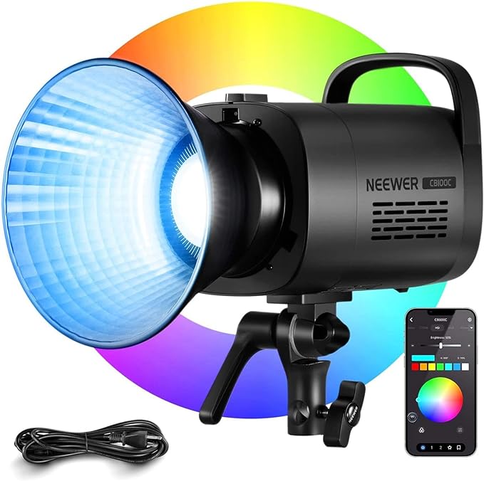 NEEWER CB100C 130w RGB LED Video Light, APP/2.4G Control 360° Full Color by Neewer