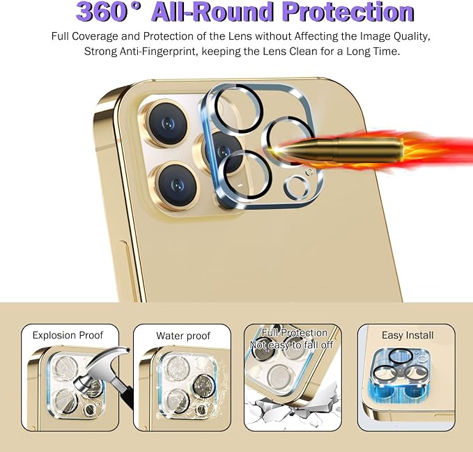 QHOHQ 3 Pack Screen Protector for iPhone 14 Pro 6.1 Inch - Image 7