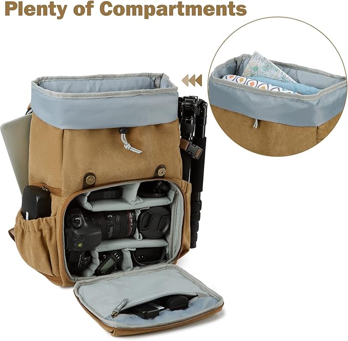 BAGSMART Camera Backpack, DSLR Camera Bag, Waterproof Camera Bag Backpack - Image 2
