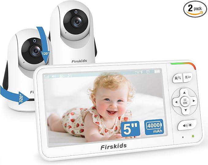 5" Baby Monitor with Dual Cameras and Audio by Makeparentingeasier