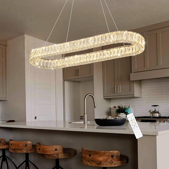 HAIXIANG LED Long Chandeliers for Dining Table Modern Chandelier Dimmable - Image 8