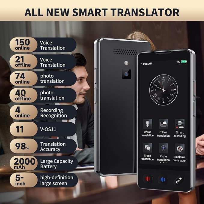 AI Language Translator Device, 2026 Upgraded VORMOR Translator No WiFi Needed - Image 2