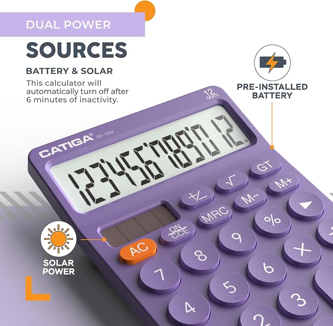 CATIGA 12 Digit Desktop Calculator Basic Desk Calculator - Image 4