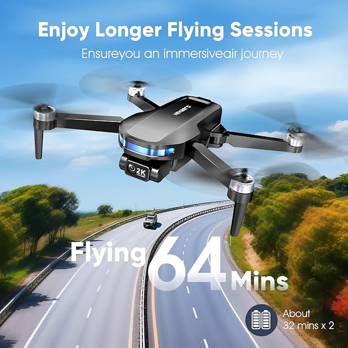 GPS Drone with EIS 2K Camera for Adults, 7.22 inch Screen on Remote Controller - Image 4