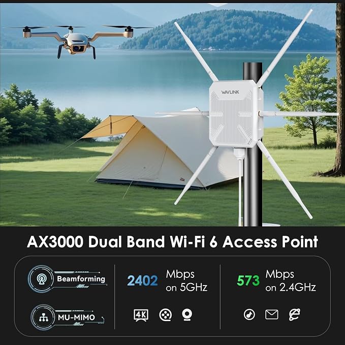 2026 AX3000 Outdoor WiFi 6 Extender, WAVLINK Long-Range WiFi Repeater/Access - Image 3