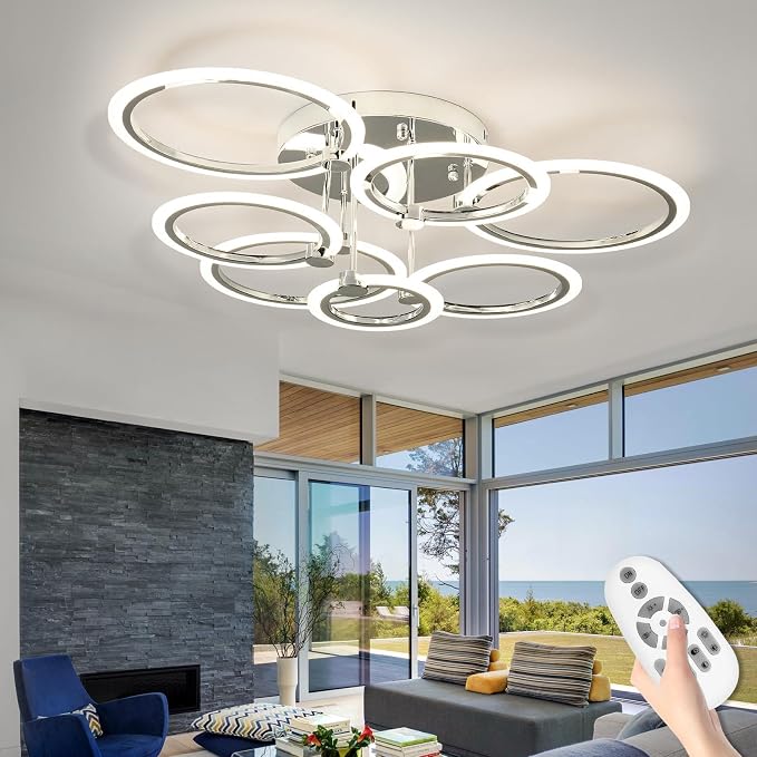 7-Ring Modern LED Flush Mount Ceiling Light by SEABLE