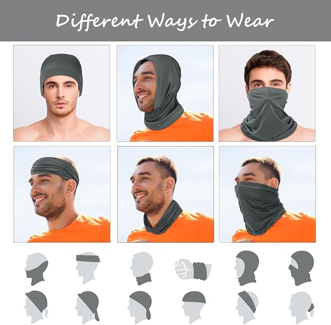 Geyoga 6 Pieces Summer UV Protection Cooling Neck Gaiter Face Clothing Neck - Image 4