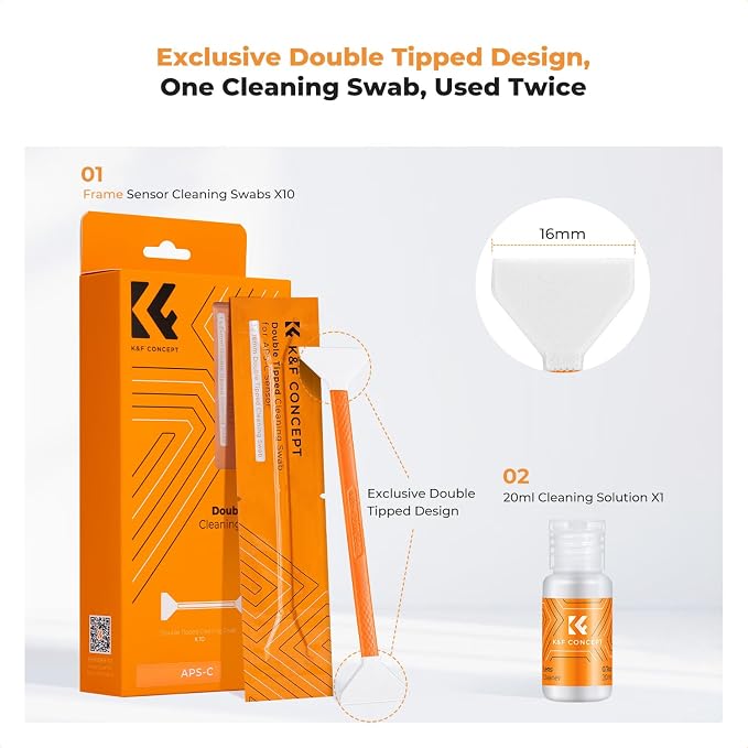 K&F Concept 16mm APS-C Sensor Cleaning Kit, Mirrorless Digital Camera Lens - Image 2