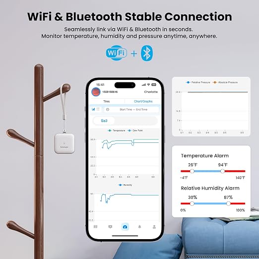 Sainlogic SA3 Smart Portable Weather Station, WiFi Indoor Outdoor Thermometer - Image 3