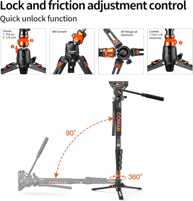 Monopod for Camera, COMAN Camera Monopod - Image 7