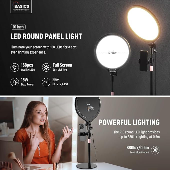 NEEWER Basics 2 Pack 10.5" Desktop LED Ring Light - Image 2