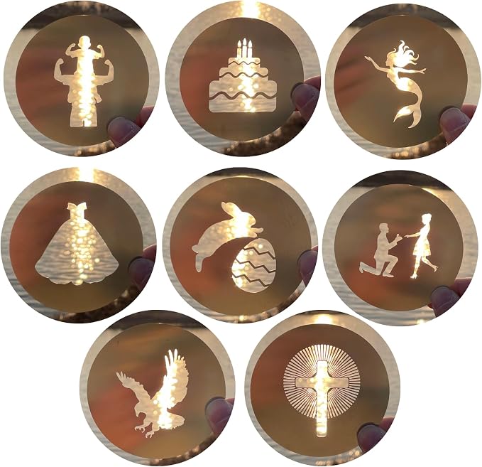 16Pcs Unique Round Gobos Kit for Optical Snoot, 86mm/3.4in Metal Plate Patterns - Image 4