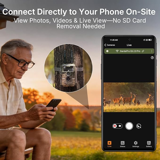 GardePro E6 2.0 Pro WiFi Trail Camera, Dual Antennas, Stable Connection - Image 4
