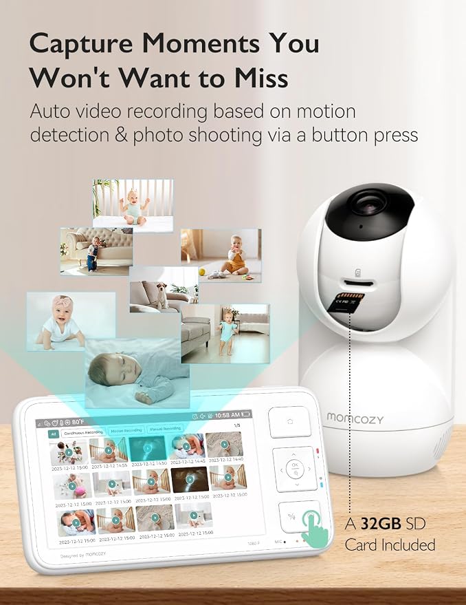 Momcozy Video Baby Monitor, 5.5” 1080P Full HD Baby Monitor - Image 7