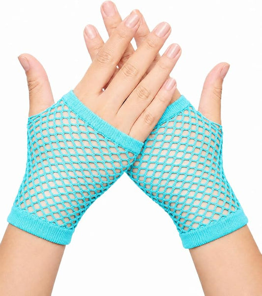 Seeksmile Women's Girls 80's Theme Party Emo Fingerless Arm Fishnet Gloves by Seeksmile