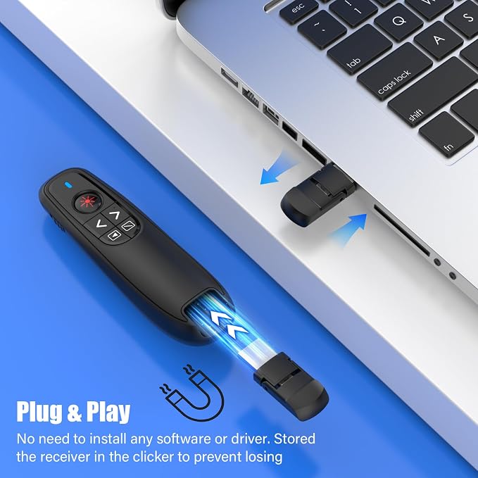 Presentation Clicker Wireless Presenter Remote Clicker, USB C PowerPoint Clicker - Image 4