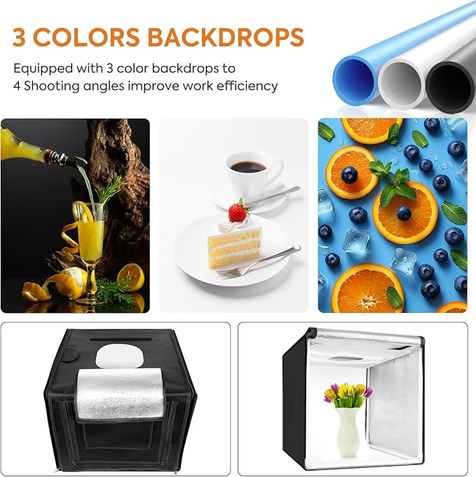 Bi-Color LED Photo Light Box 40x40 inch, Dimmable LEDs Product Photography - Image 4