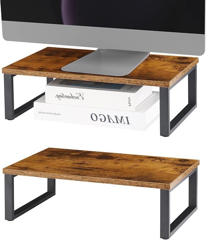 Monitor Stand Riser 2 Pack Laptop Stand Riser Holder Wood Computer Stands by NORCEESAN