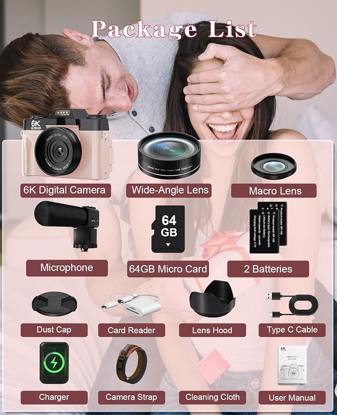 FLATIC Cameras for Photography, 6K 64MP Digital Camera - Image 8