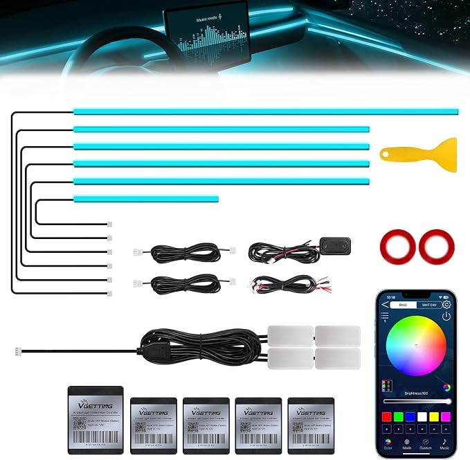 RGB Acrylic Interior Car LED Strip Light by MAODANER