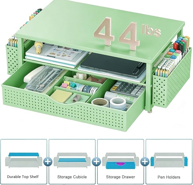 Spacrea Desk Organizer and Accessories, Computer Monitor Stand Riser - Image 4