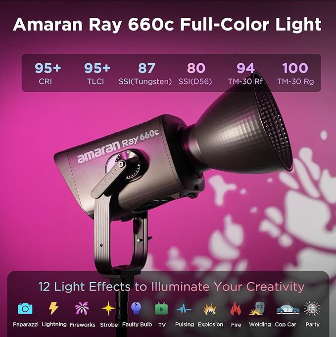 Amaran Ray 660c Full Color COB LED Video Light, 660W Powerful Studio Light - Image 2