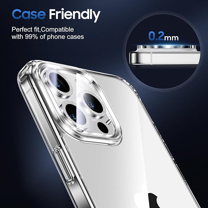 UniqueMe for 3 Pack iPhone 16 Pro/iPhone 16 Pro Max Camera Lens Protector - Image 6