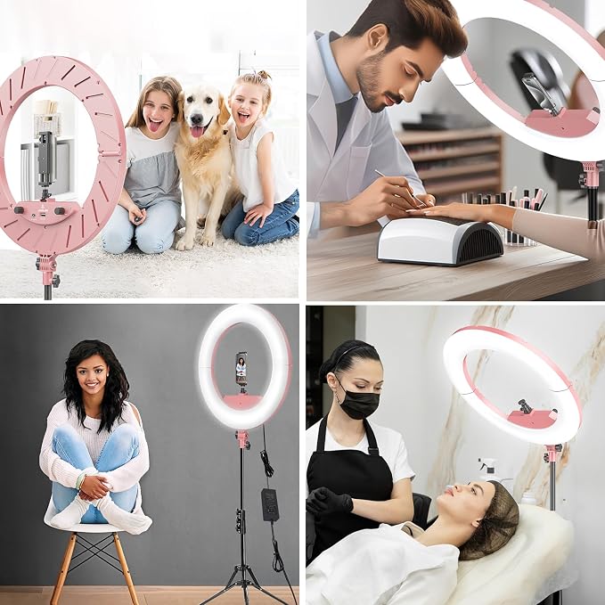 18 Inch Ring Light Kit, 55W6700k Dimmable LED Light, Tripod Stand, Remote - Image 6