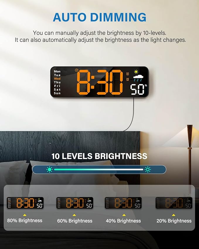 Digital Wall Clock, Digital Clock Large Display - Image 3