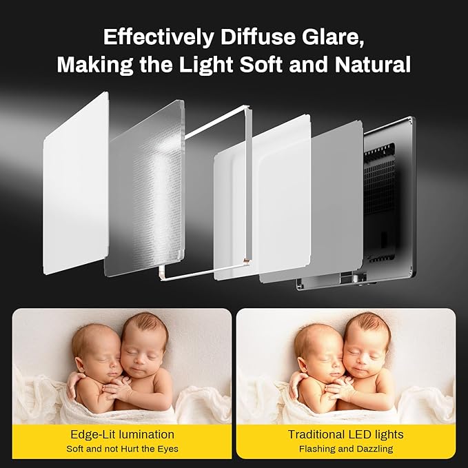 RALENO 9" LED Video Light Panel, 2500K-6500K Camera Light - Image 5