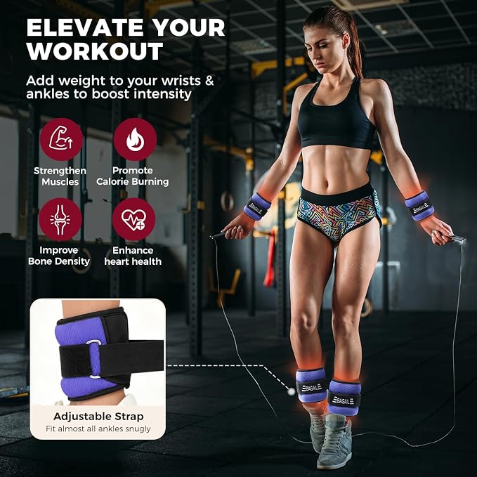 BAGAIL Ankle Wrist Weights for Women & Men, One Pair of 1/2/4/6/8/10 LBS - Image 4