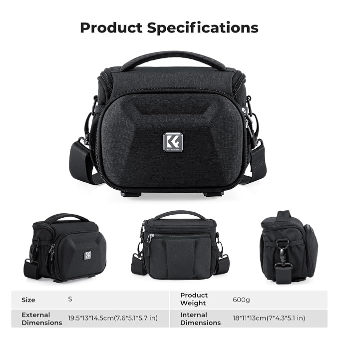 K&F CONCEPT Hardshell Camera Bag, Camera Shoulder Bag - Image 7
