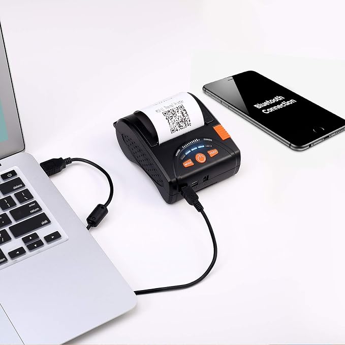 MUNBYN Bluetooth Receipt Printer, 58mm Mini Wireless POS Thermal Printer - Image 8