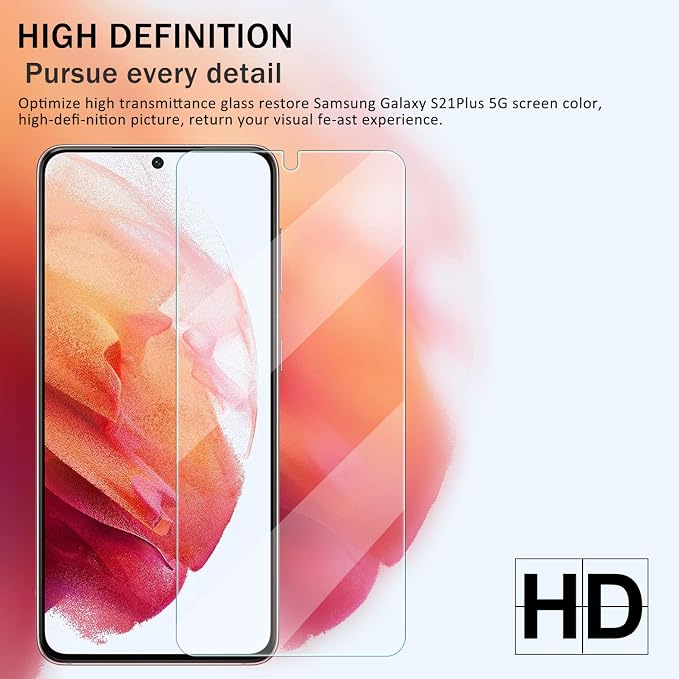 Galaxy S21 Plus HD Clear Tempered Glass Screen Protector + Camera Lens - Image 6