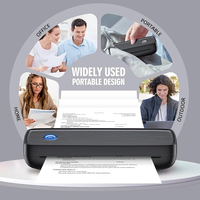 Portable Inkless Printer, Wireless Bluetooth Thermal Printer - Image 9