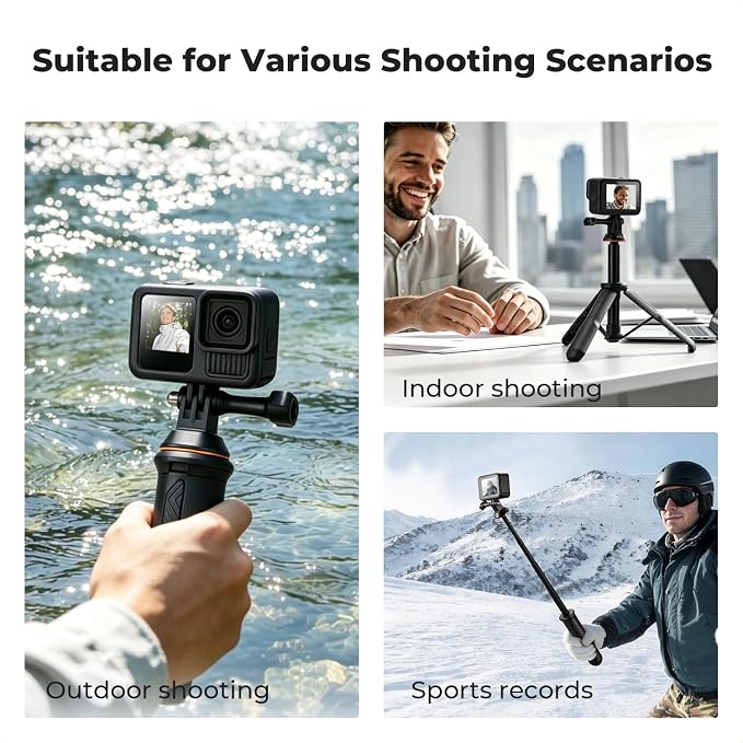 K&F CONCEPT 58.5cm/23" Selfie Stick Tripod, Portable Vlog Handle Grip Action - Image 7