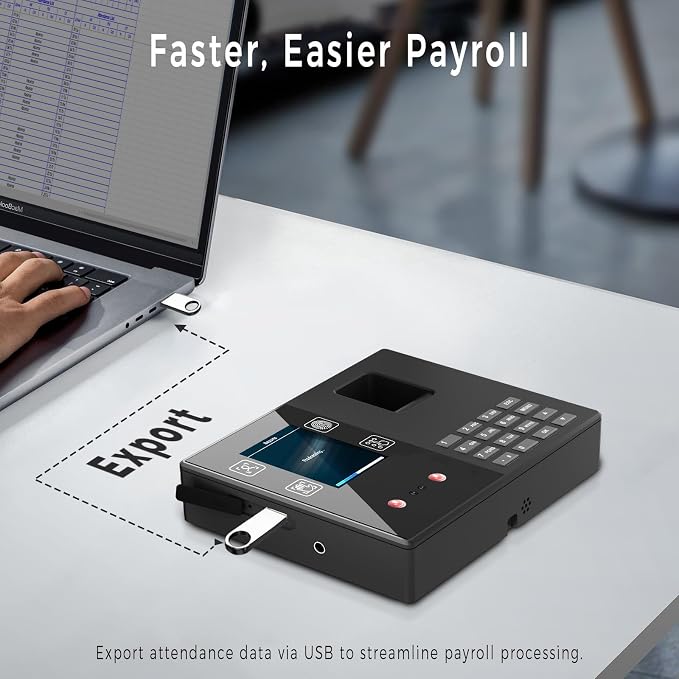 Time Clocks for Employees Small Business, Face + Fingerprint + Palm + PIN - Image 4