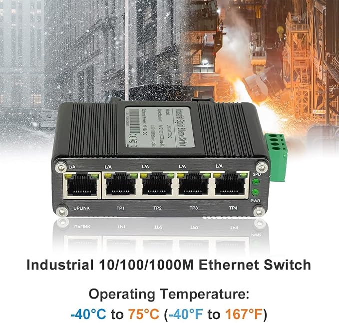 Mini Industrial 5-Port Gigabit Ethernet Switch - Image 6