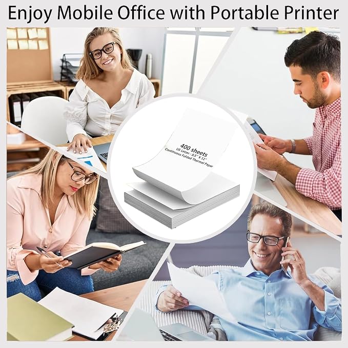 400-Sheet Thermal Printer Paper 8.5 x 11 white Continuous Folded Paper 8.5 x 11 - Image 3