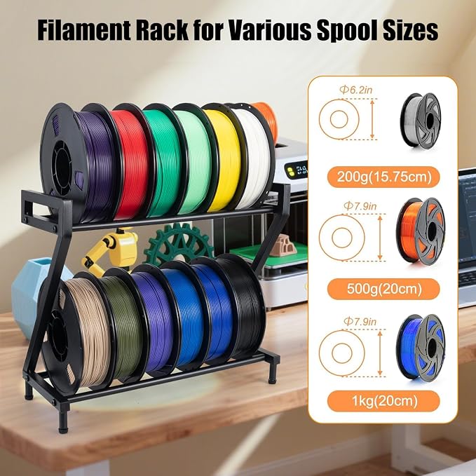 Z-shaped 2 Tiers 3D Printer Filament Storage Rack Desktop, 3D Printer Filament - Image 5