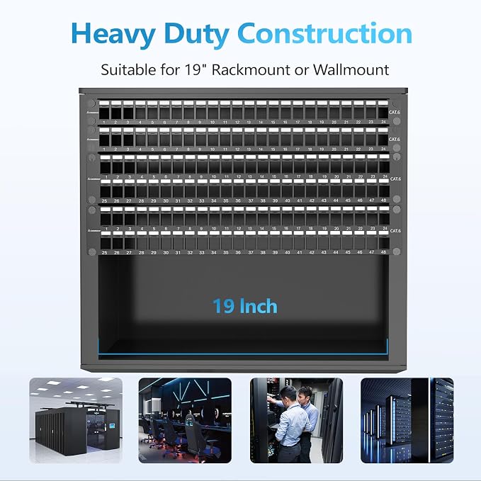 CableGeeker 1U 24 Port Keystone Patch Panel - Image 6