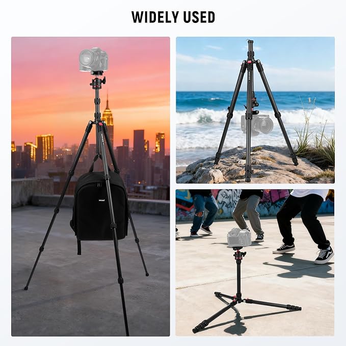 NEEWER Basics Carbon Fiber Travel Tripod, Arca Type Ball Head & Cell Phone - Image 7