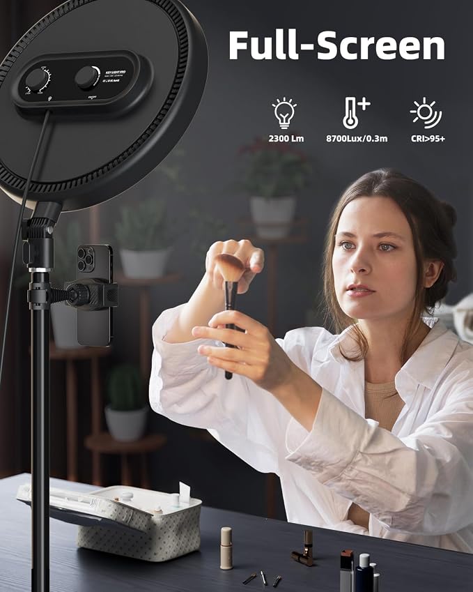 TODI Large Ring Light with 79" Stand, 6500K Full-Screen Selfie Ring Light with - Image 2