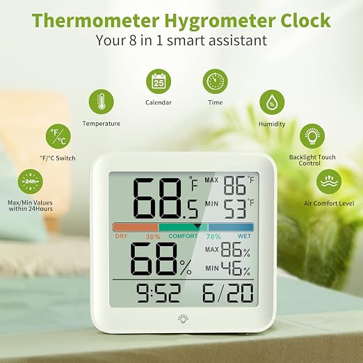 Indoor Thermometer Room Temperature Home Hygrometer Humidity Gauge, Accurate - Image 2