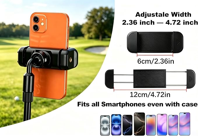Golf Monopod Phone Stand with Ground Spike, Magnetic Phone Holder - Image 5